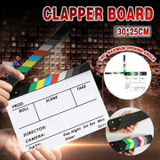 Acrylic Clapboard Dry Erase Director Film Movie Action Clapper Clap Board Slate V528-CLAPPERBOARD-11359