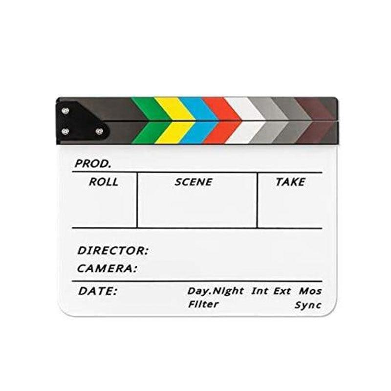 Acrylic Clapboard Dry Erase Director Film Movie Action Clapper Clap Board Slate V528-CLAPPERBOARD-11359