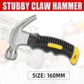 Stubby Claw Hammer Drop Forged Steel All Purpose Rubber Grip 8Oz Small Area V528-CLAWHAMMER-349186