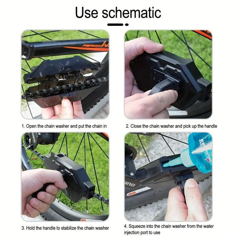 Bicycle Chain Wash Box Multifunctional Cleaner Maintenance Tool Bike Chain Care V528-CLEANER-BLACK-731176