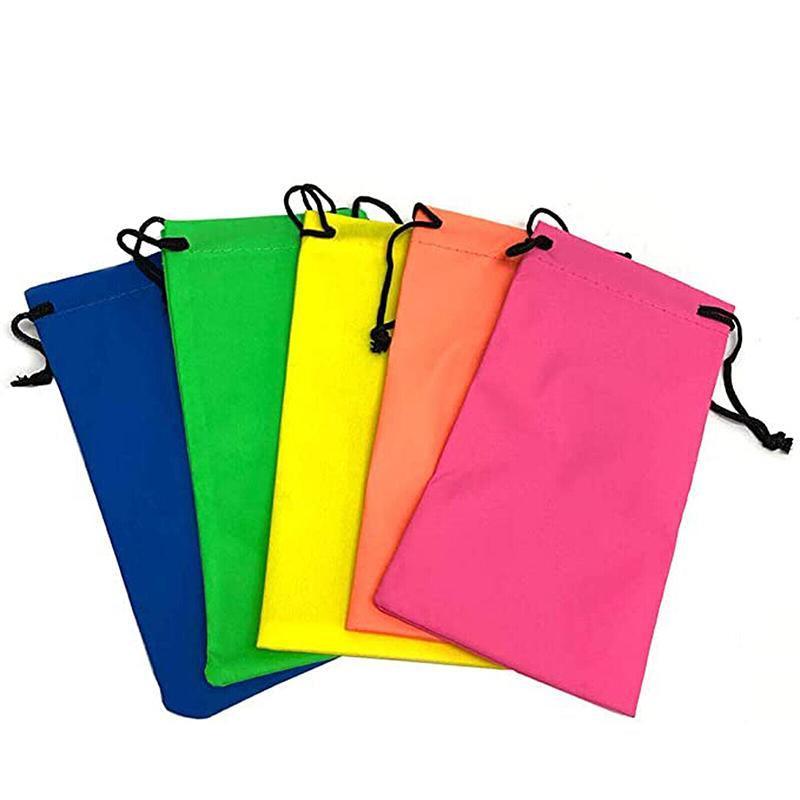 5PCS Cleaning Clothes Sunglasses Pouch Glasses Case Soft Eyeglasses Bag Random - 5PCS