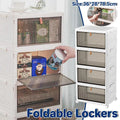 4 Tier Plastic Storage Cabinet with Wheels Large Capacity Foldable Storage Bins V528-CLEAR-SHOEBOX-WHITE-4-578993