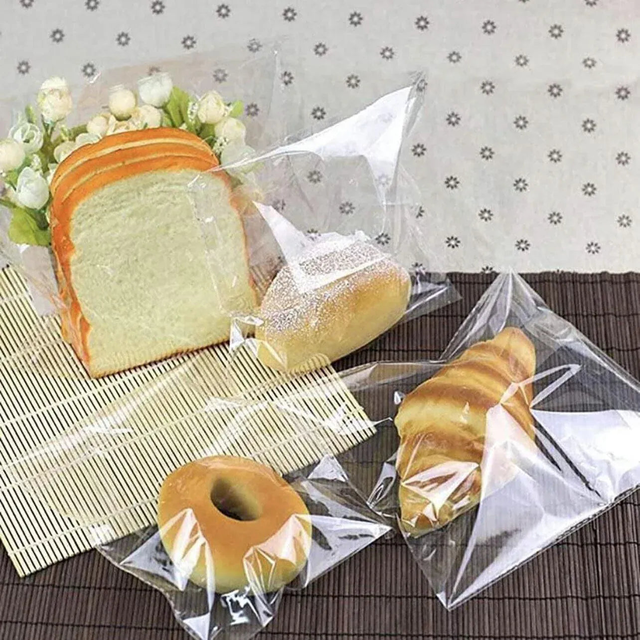100X Translucent Plastic Candy Packaging Bags Self Adhesive Cookie Biscuit Bags - 8*10 V528-CLEAR8-SIZE-8-1081812