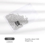 1440Pcs Glitter Rhinestones Crystal Flat Clear Bottom Glass Nail Art Nail Drill - Clear Crystal SS3 V528-CLEARCRYSTAL-SS3-964666