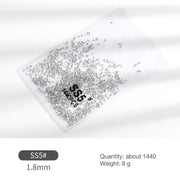 1440Pcs Glitter Rhinestones Crystal Flat Clear Bottom Glass Nail Art Nail Drill - Clear Crystal SS3 V528-CLEARCRYSTAL-SS3-964666