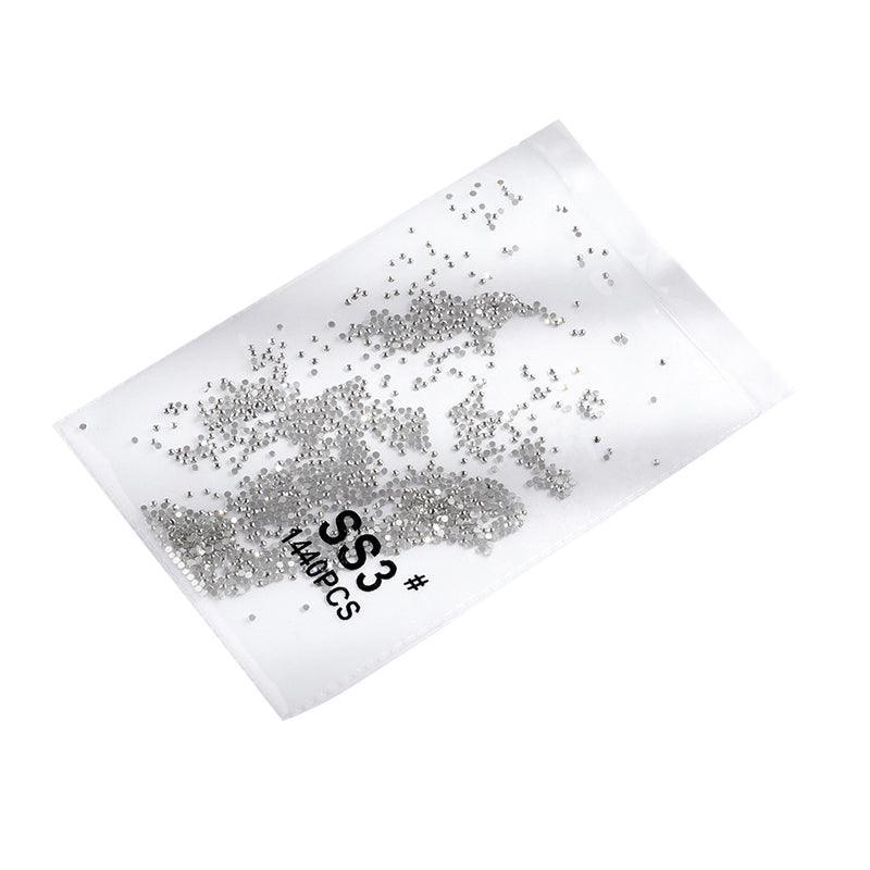 1440Pcs Glitter Rhinestones Crystal Flat Clear Bottom Glass Nail Art Nail Drill - Clear Crystal SS3 V528-CLEARCRYSTAL-SS3-964666