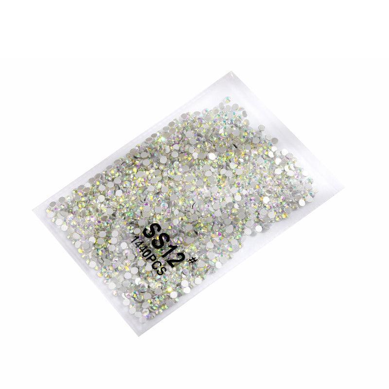 1440Pcs Glitter Rhinestones Crystal Flat Clear Bottom Glass Nail Art Nail Drill - Clear Crystal SS3 V528-CLEARCRYSTAL-SS3-964666