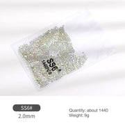 1440Pcs Glitter Rhinestones Crystal Flat Clear Bottom Glass Nail Art Nail Drill - Clear Crystal SS4 V528-CLEARCRYSTAL-SS4-410842
