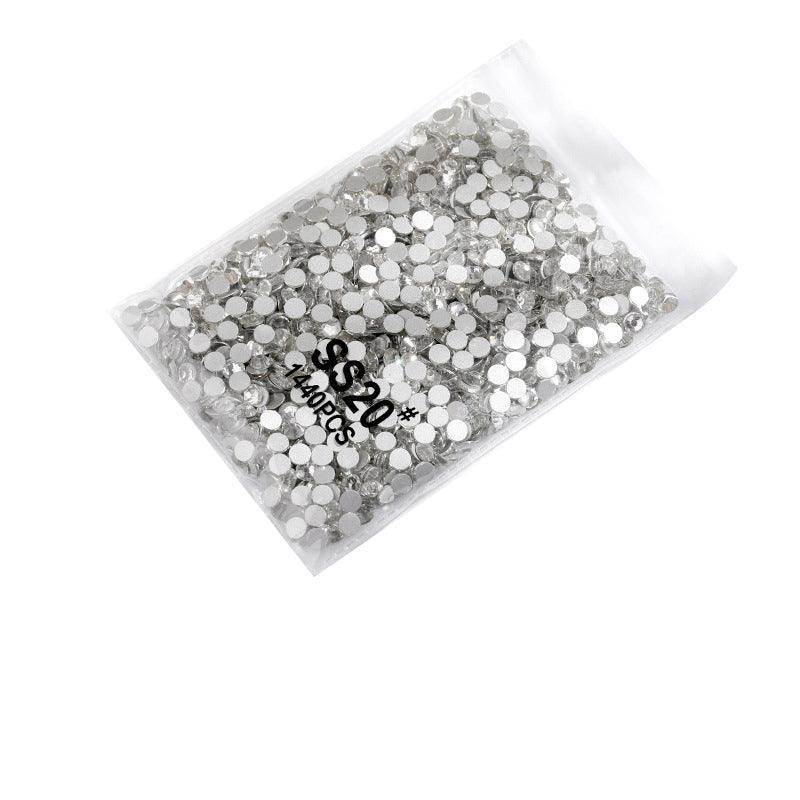 1440Pcs Glitter Rhinestones Crystal Flat Clear Bottom Glass Nail Art Nail Drill - Clear Crystal SS4 V528-CLEARCRYSTAL-SS4-410842
