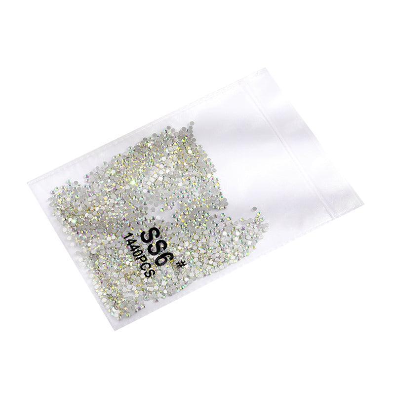 1440Pcs Glitter Rhinestones Crystal Flat Clear Bottom Glass Nail Art Nail Drill - Clear Crystal SS4 V528-CLEARCRYSTAL-SS4-410842