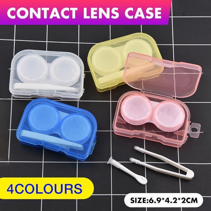 Lens Storage Case with Applicator Kit Tweezers Soft Tip Tool for Contact Eye Care - White V528-CLEARGLASSESCASE-WHITE-40834