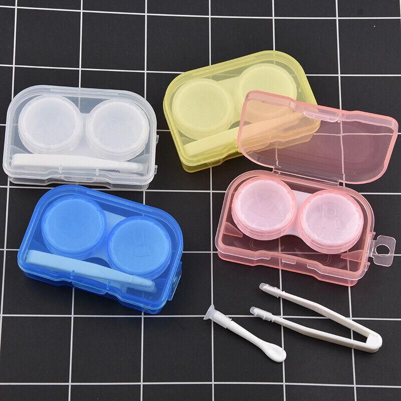 Lens Storage Case with Applicator Kit Tweezers Soft Tip Tool for Contact Eye Care - White V528-CLEARGLASSESCASE-WHITE-40834