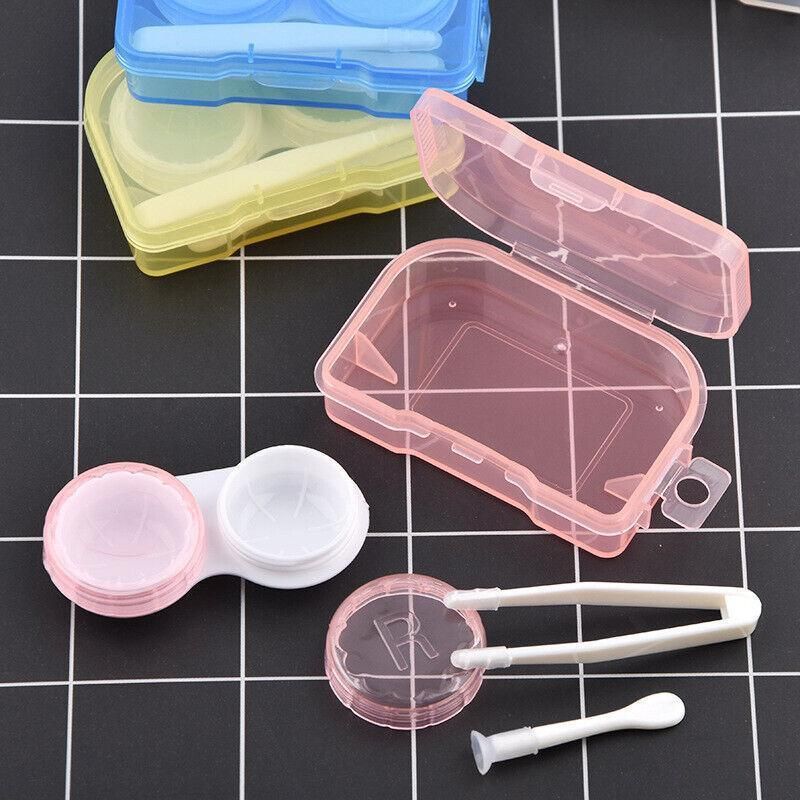 Lens Storage Case with Applicator Kit Tweezers Soft Tip Tool for Contact Eye Care - White V528-CLEARGLASSESCASE-WHITE-40834