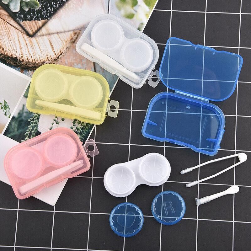 Lens Storage Case with Applicator Kit Tweezers Soft Tip Tool for Contact Eye Care - White V528-CLEARGLASSESCASE-WHITE-40834