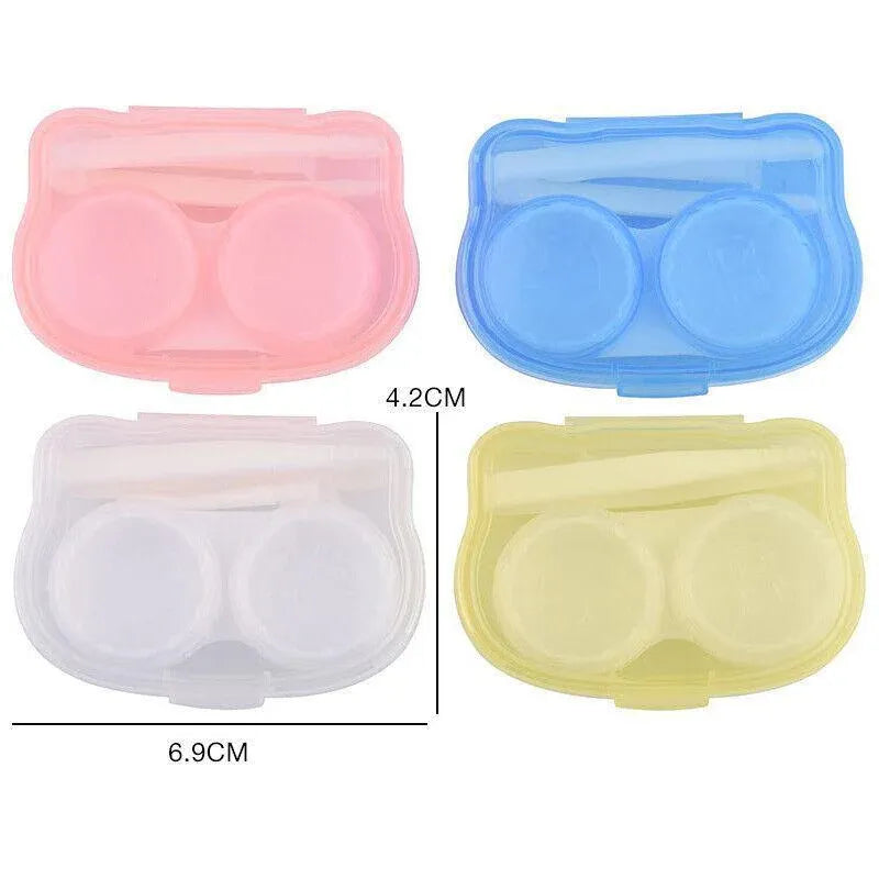 Lens Storage Case with Applicator Kit Tweezers Soft Tip Tool for Contact Eye Care - White V528-CLEARGLASSESCASE-WHITE-40834