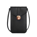 Touch Screen Crossbody Phone Bag with Clear Window PU Leather Wallet Purse - Black V528-CLEARPURSE-BLACK-9650