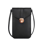 Touch Screen Crossbody Phone Bag with Clear Window PU Leather Wallet Purse - Black V528-CLEARPURSE-BLACK-9650