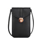 Touch Screen Crossbody Phone Bag with Clear Window PU Leather Wallet Purse - Black V528-CLEARPURSE-BLACK-9650