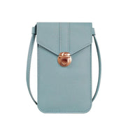 Touch Screen Crossbody Phone Bag with Clear Window PU Leather Wallet Purse - Blue V528-CLEARPURSE-BLUE-8462