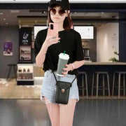 Touch Screen Crossbody Phone Bag with Clear Window PU Leather Wallet Purse - Blue V528-CLEARPURSE-BLUE-8462