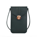 Touch Screen Crossbody Phone Bag with Clear Window PU Leather Wallet Purse - Green V528-CLEARPURSE-DARKGREEN-9464