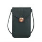 Touch Screen Crossbody Phone Bag with Clear Window PU Leather Wallet Purse - Grey V528-CLEARPURSE-DARKGREY-0281
