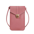 Touch Screen Crossbody Phone Bag with Clear Window PU Leather Wallet Purse - Pink V528-CLEARPURSE-DARKPINK-3576