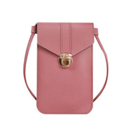 Touch Screen Crossbody Phone Bag with Clear Window PU Leather Wallet Purse - Pink V528-CLEARPURSE-DARKPINK-3576