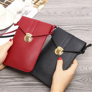 Touch Screen Crossbody Phone Bag with Clear Window PU Leather Wallet Purse - Pink V528-CLEARPURSE-DARKPINK-3576