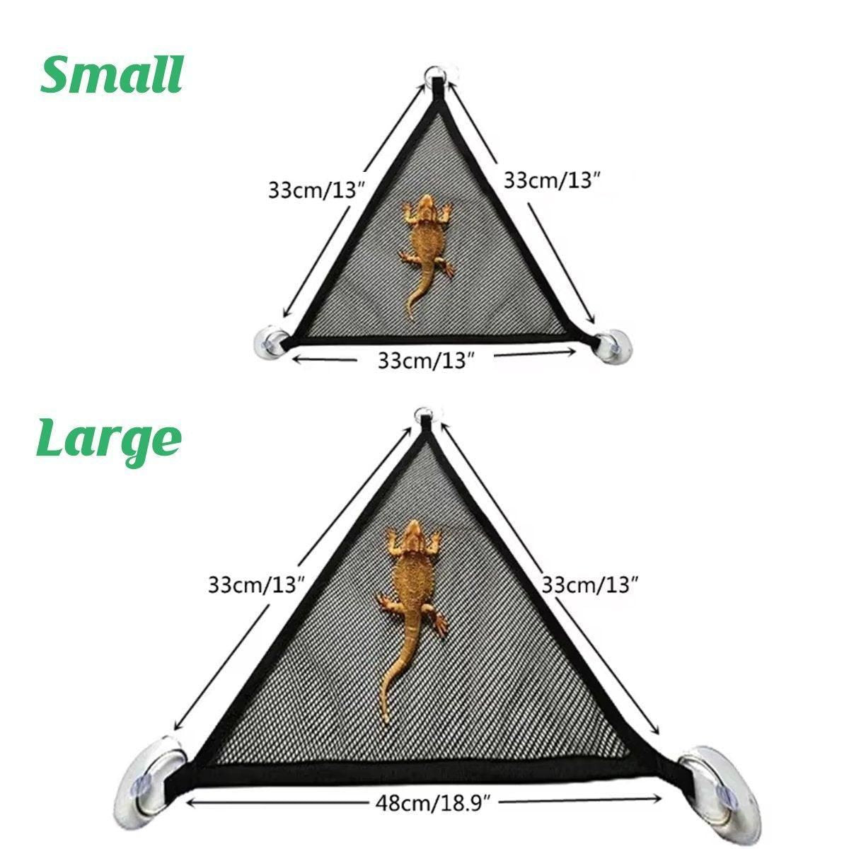 2x Reptile Hammock for Small Large Bearded Dragon Lizard Reptile Snakes Black - Small V528-CLIMBING-NET-2PCS-33-33-33-799589