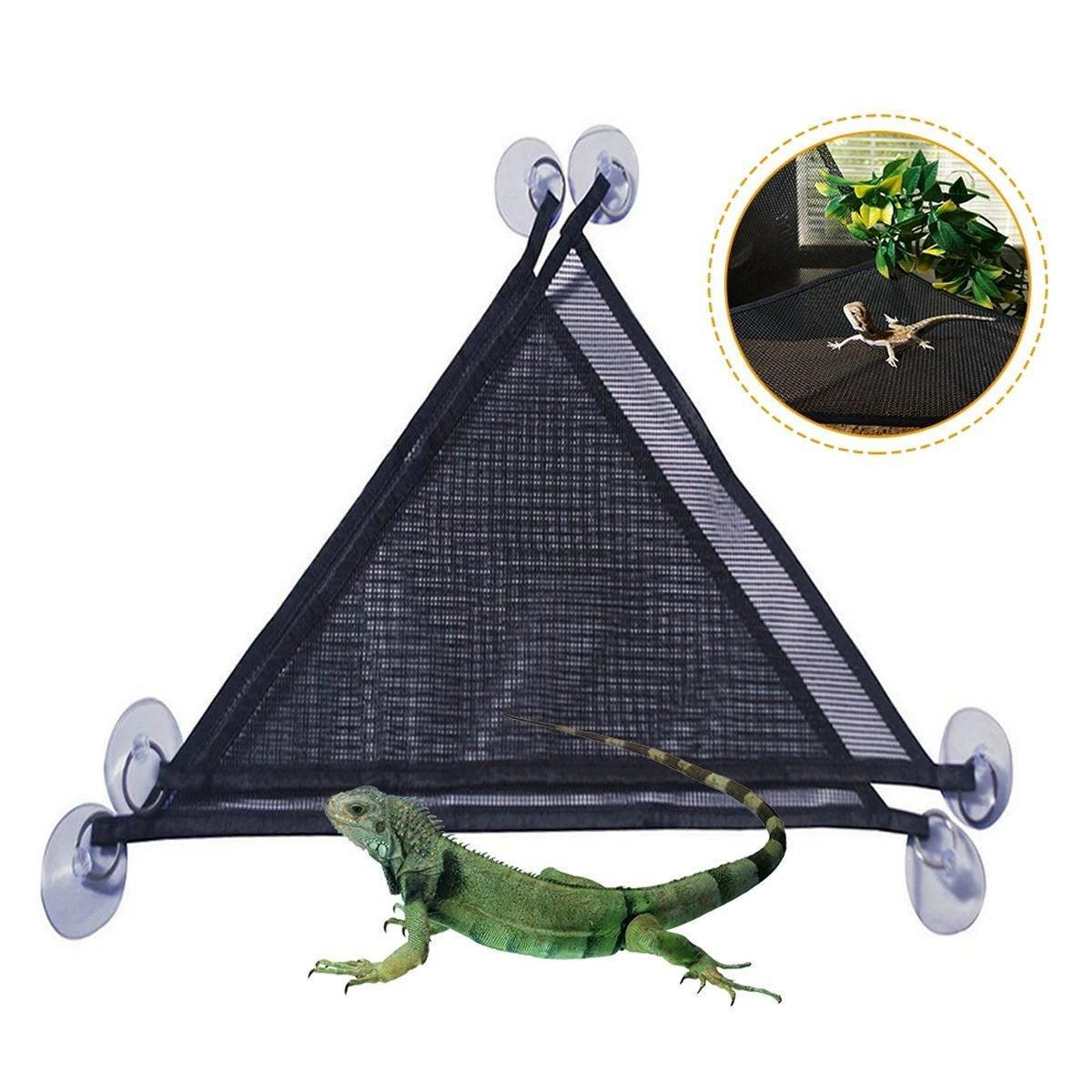 2x Reptile Hammock for Small Large Bearded Dragon Lizard Reptile Snakes Black - Small V528-CLIMBING-NET-2PCS-33-33-33-799589