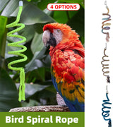 Bird Climbing Rope Toy Cotton Spiral Ladder Parrot Cage Hanging Swing Pet Toy - Blue V528-CLIMBING-ROPE-BLUE-980307
