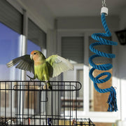 Bird Climbing Rope Toy Cotton Spiral Ladder Parrot Cage Hanging Swing Pet Toy - Gradient colour V528-CLIMBING-ROPE-JBS-330880