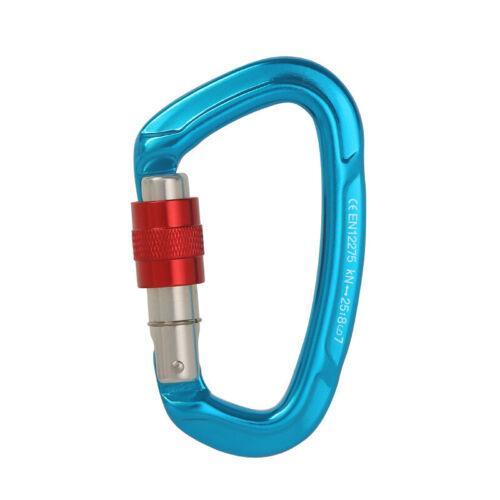 25KN Screwgate Locking Rock Climbing Carabiner Clip Aluminum D Ring Hook Buckle - Gray V528-CLIMBINGDRINGBUCKLE-GREY-729698