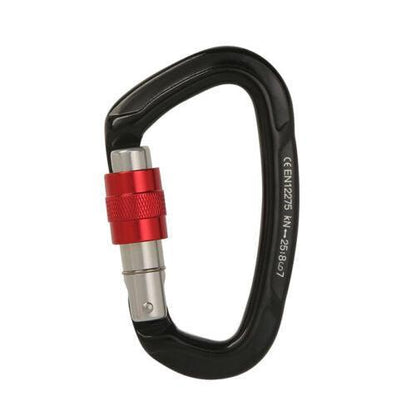 25KN Screwgate Locking Rock Climbing Carabiner Clip Aluminum D Ring Hook Buckle - Red V528-CLIMBINGDRINGBUCKLE-RED-562191