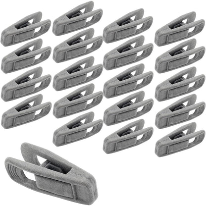Clothes Drying Clips 20 Pack Velvet Flocking Trouser Pegs Hanger Grip Clamp Set - Grey V528-CLIP-20PCS-GREY-725301