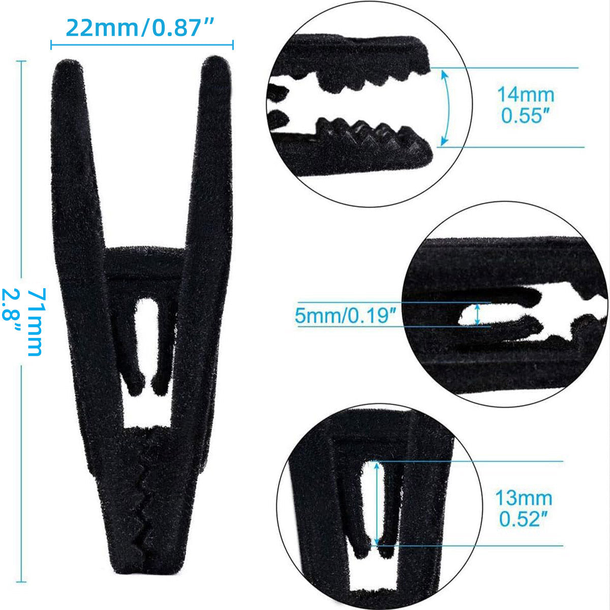 Clothes Drying Clips 20 Pack Velvet Flocking Trouser Pegs Hanger Grip Clamp Set - Rose Red V528-CLIP-20PCS-ROSE-RED-648510