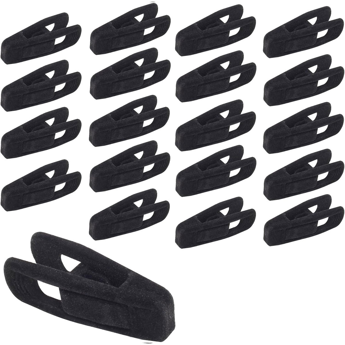 Clothes Drying Clips 20 Pack Velvet Flocking Trouser Pegs Hanger Grip Clamp Set - Rose Red V528-CLIP-20PCS-ROSE-RED-648510