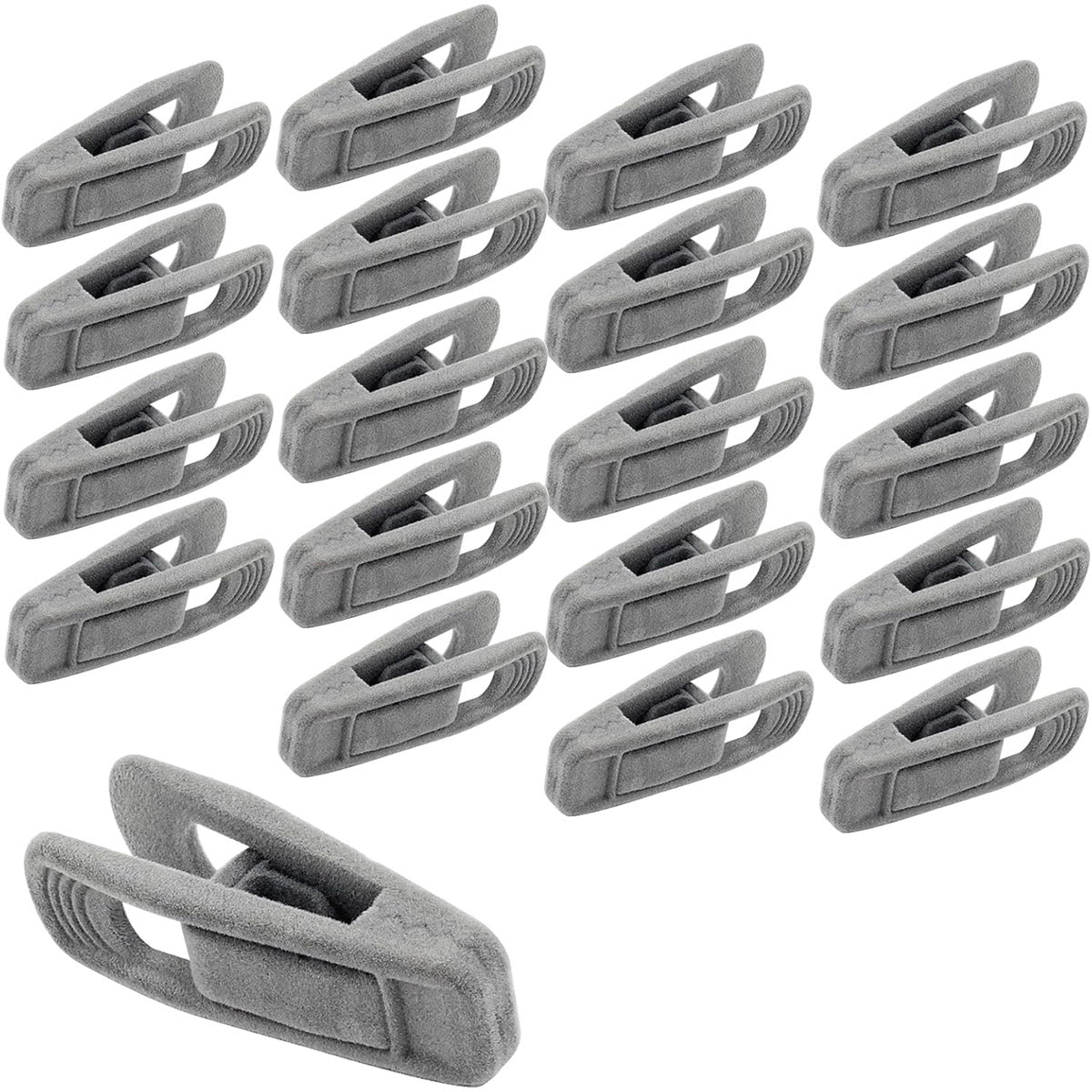 Clothes Drying Clips 20 Pack Velvet Flocking Trouser Pegs Hanger Grip Clamp Set - Rose Red V528-CLIP-20PCS-ROSE-RED-648510