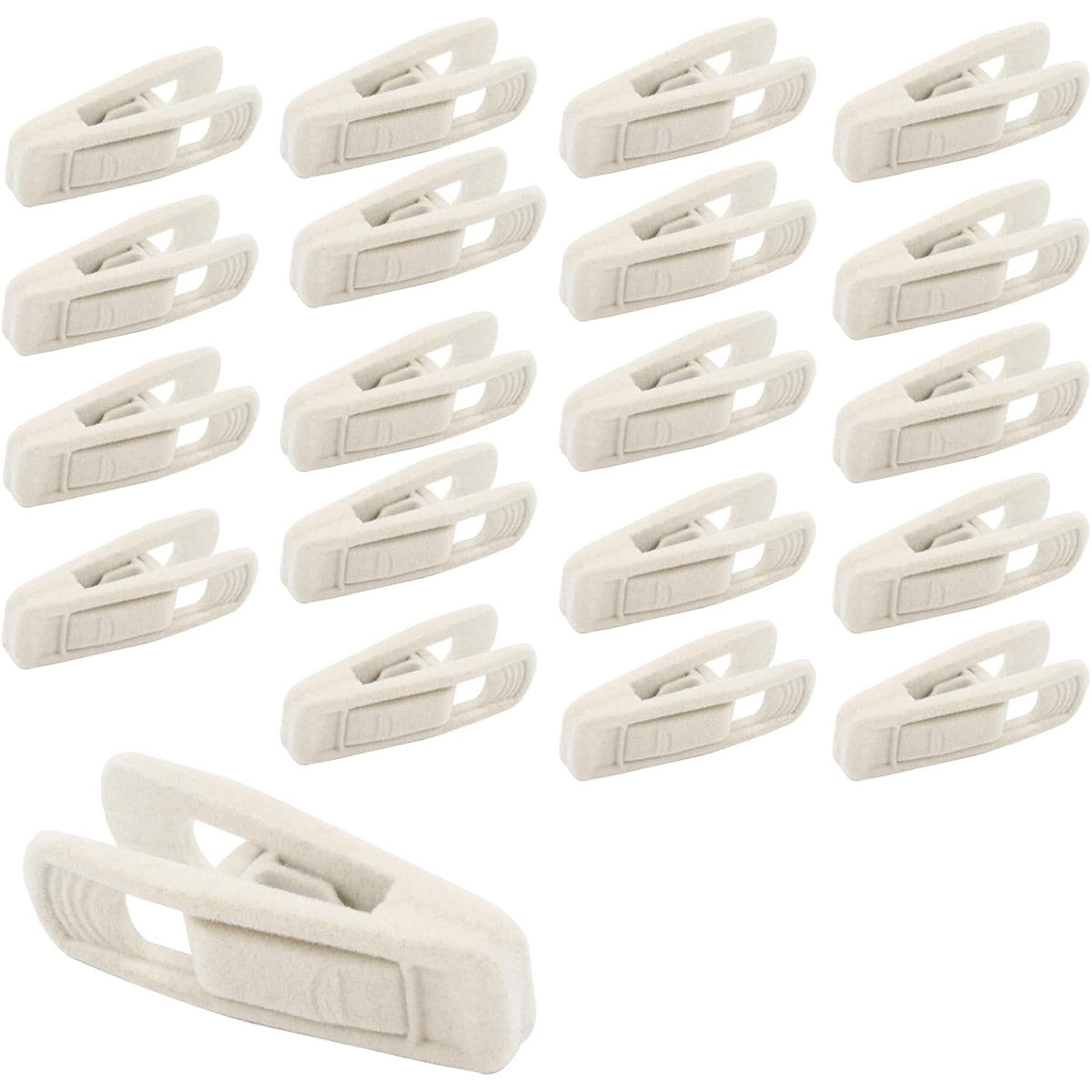 Clothes Drying Clips 20 Pack Velvet Flocking Trouser Pegs Hanger Grip Clamp Set - Rose Red V528-CLIP-20PCS-ROSE-RED-648510