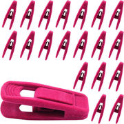 Clothes Drying Clips 20 Pack Velvet Flocking Trouser Pegs Hanger Grip Clamp Set - Rose Red V528-CLIP-20PCS-ROSE-RED-648510