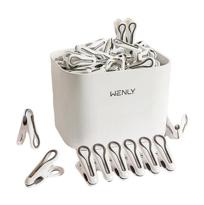 24pcs Clothes Pegs with Storage Basket Laundry Sock Clips Non Slip Drying Hanger - Green V528-CLIP-24PCS-GREEN-853756