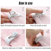 10/20pcs Quilt Retainer Cover Clips Invisible Needle-Free Thumb Buckle Bedding - Pink+Green-20PCS V528-CLIP-PINK-GREEN-20PCS-436289