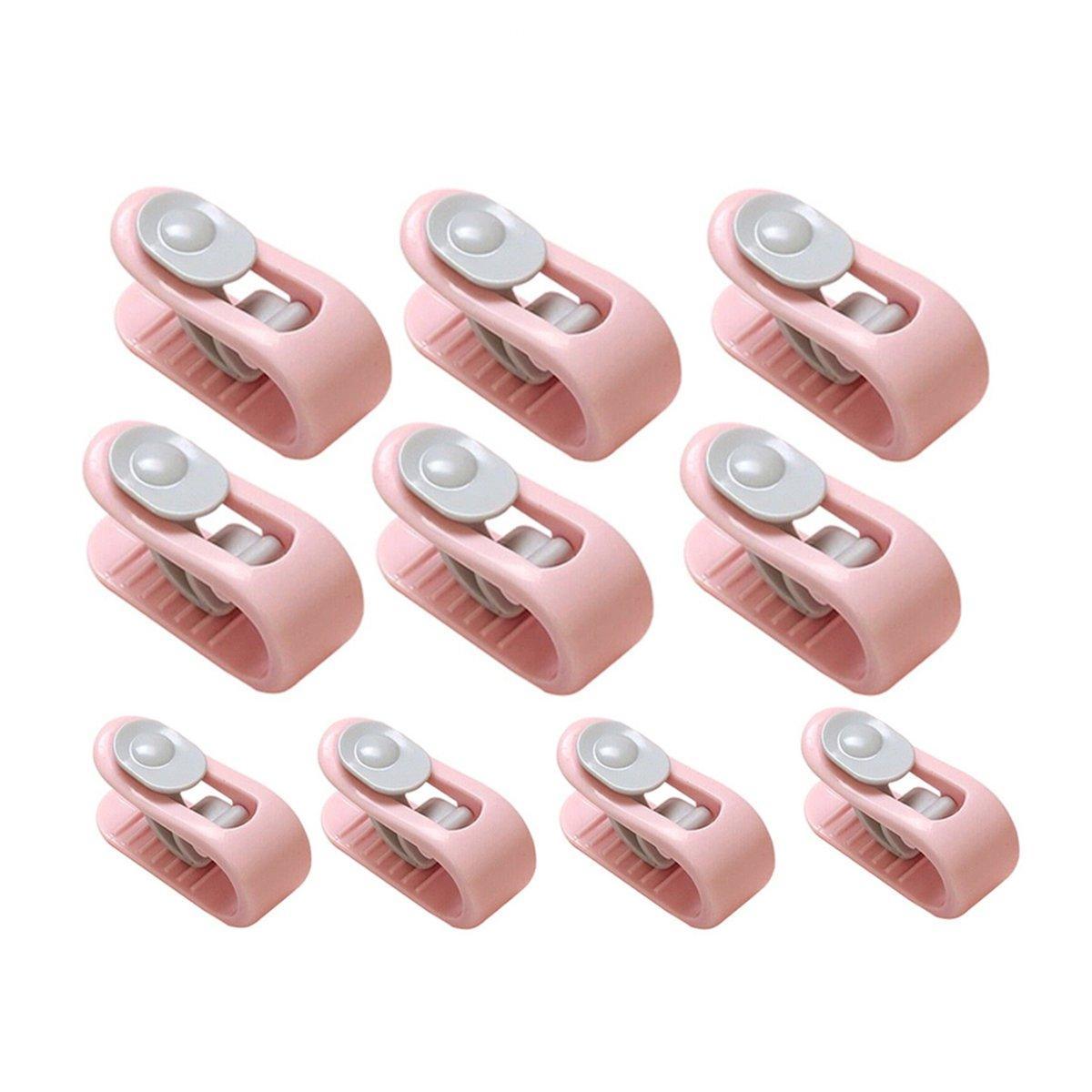 10/20pcs Quilt Retainer Cover Clips Invisible Needle-Free Thumb Buckle Bedding - Pink+Green-20PCS V528-CLIP-PINK-GREEN-20PCS-436289