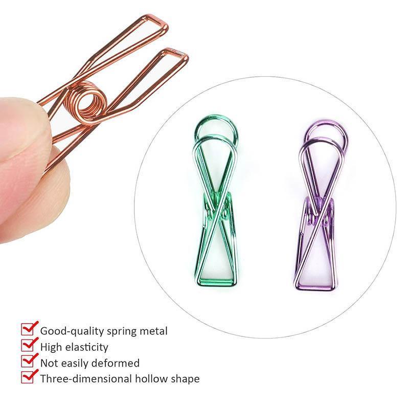 10X Spring Paperclips Metal Wire Hollow Out Clips 33mm Mini Binder Paper Clip - Blue V528-CLIPA-33-BLUE-10PCS-737057