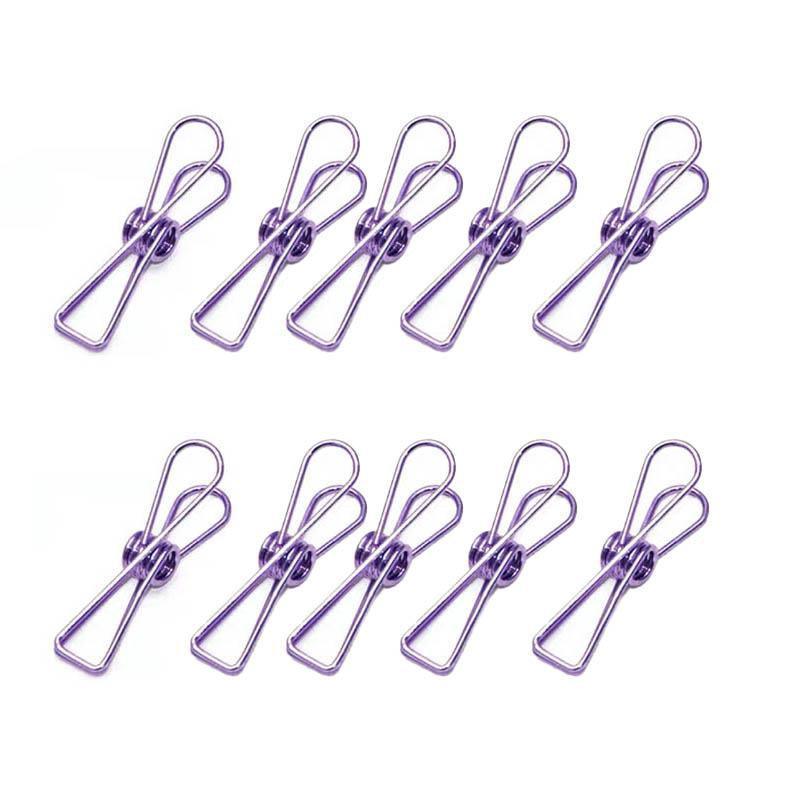 10X Spring Paperclips Metal Wire Hollow Out Clips 33mm Mini Binder Paper Clip - Blue V528-CLIPA-33-BLUE-10PCS-737057