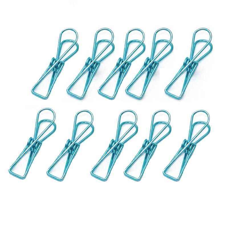 10X Spring Paperclips Metal Wire Hollow Out Clips 33mm Mini Binder Paper Clip - Blue V528-CLIPA-33-BLUE-10PCS-737057
