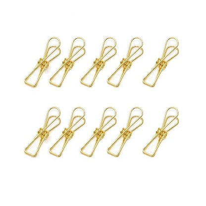 10X Spring Paperclips Metal Wire Hollow Out Clips 33mm Mini Binder Paper Clip - Gold V528-CLIPA-33-GOLD-10PCS-830150