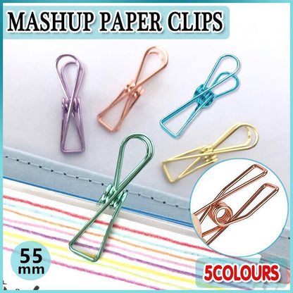 10X Spring Paperclips Metal Wire Hollow Out Clips 55mm Mini Binder Paper Clip - Gold V528-CLIPA-55-GOLD-10PCS-860343