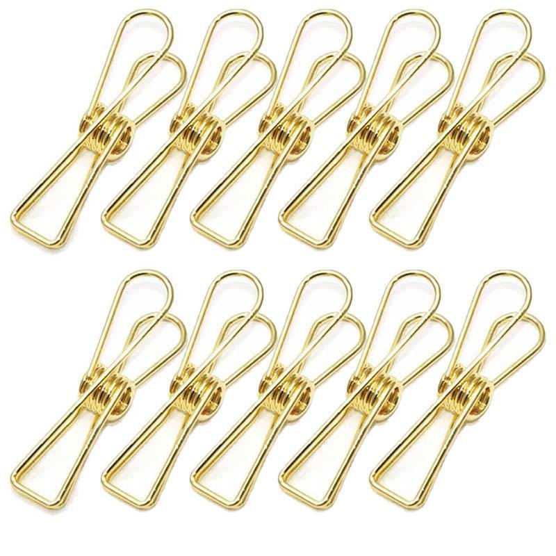10X Spring Paperclips Metal Wire Hollow Out Clips 55mm Mini Binder Paper Clip - Gold V528-CLIPA-55-GOLD-10PCS-860343